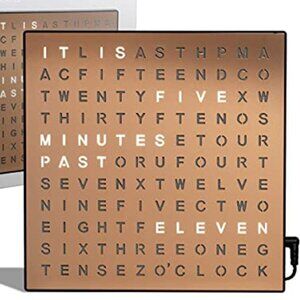 LED Word Clock – 7.75" Light-Up Digital Clock for Desk & Wall| Modern Time Displ